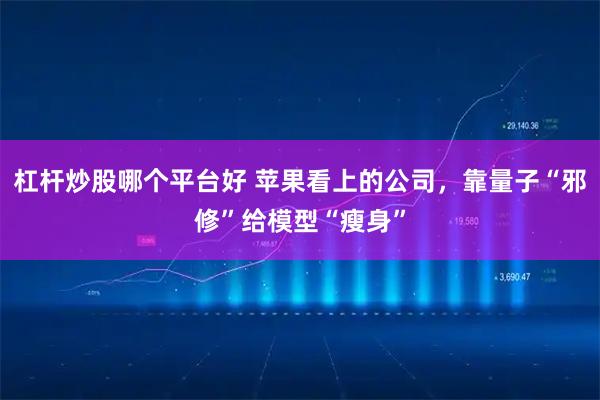杠杆炒股哪个平台好 苹果看上的公司，靠量子“邪修”给模型“瘦身”