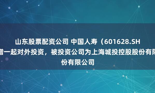 山东股票配资公司 中国人寿（601628.SH）新增一起对外投资，被投资公司为上海城投控股股份有限公司
